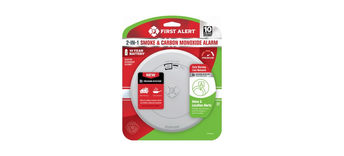 10 Year Battery-Powered Photoelectric Smoke and Carbon Monoxide Detector A677