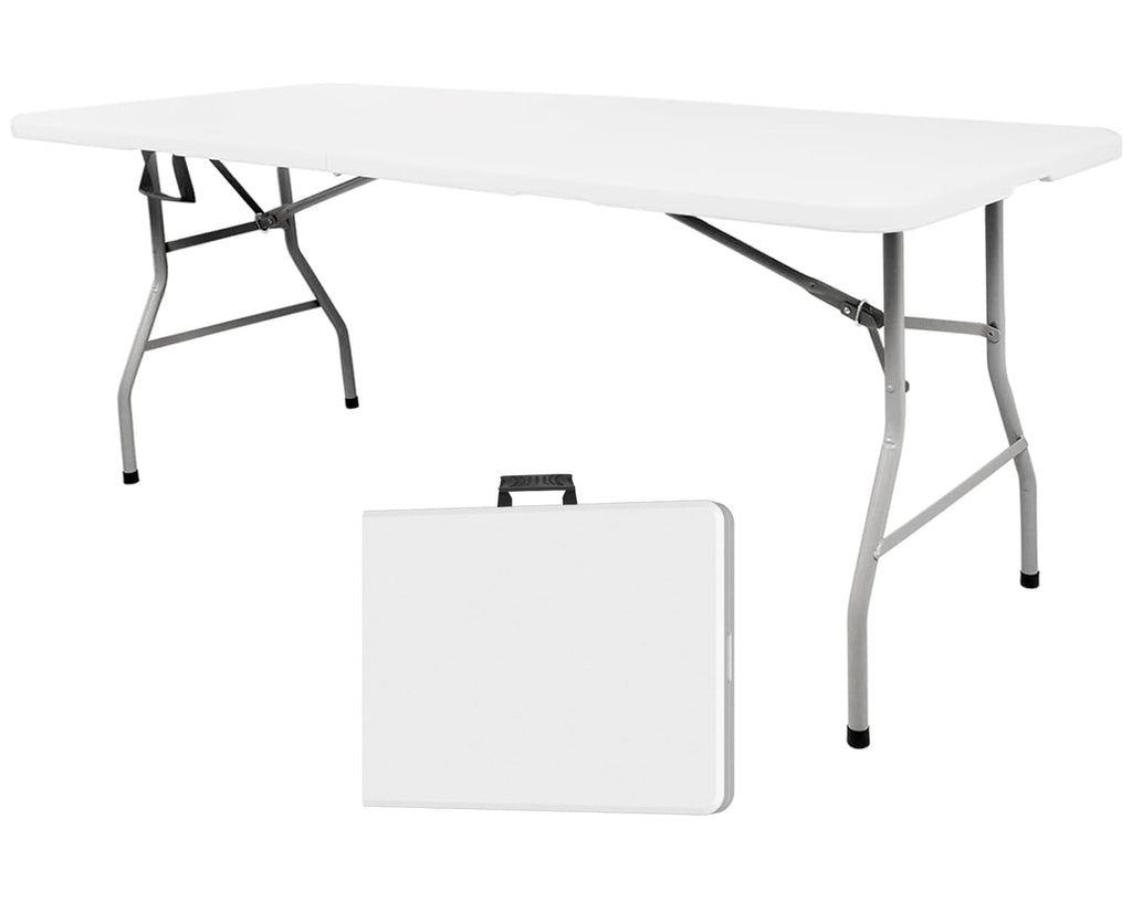 6ft White Folding Plastic Table with Handle E788