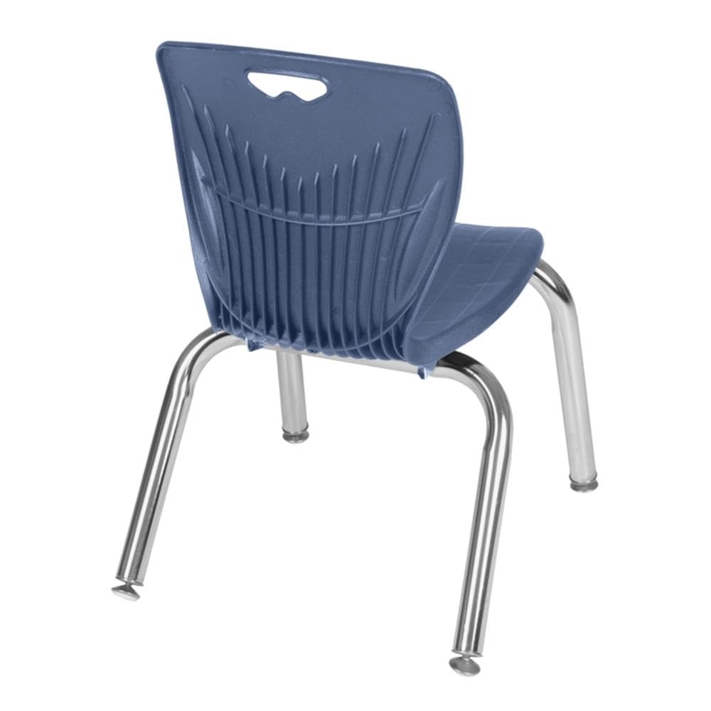42" Square Mobile Table with 4 Blue Stack Chairs J87309