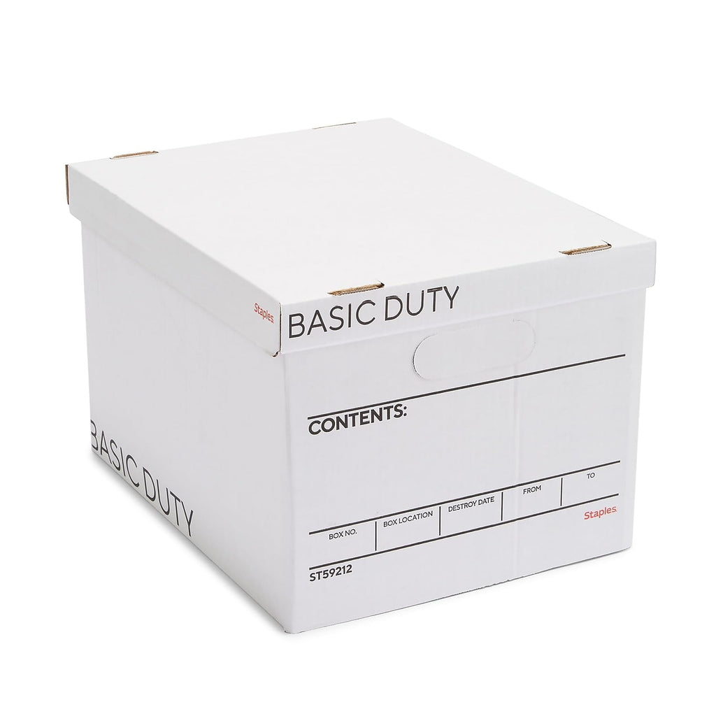 Storage & Filing Box with Handles & Removable Lid, Letter & Legal, Stackable, 20-Pack X292443