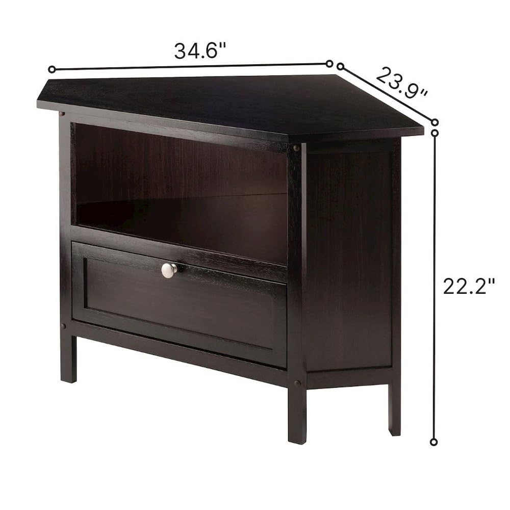 Solid Wood Corner TV Stand with Storage S93510