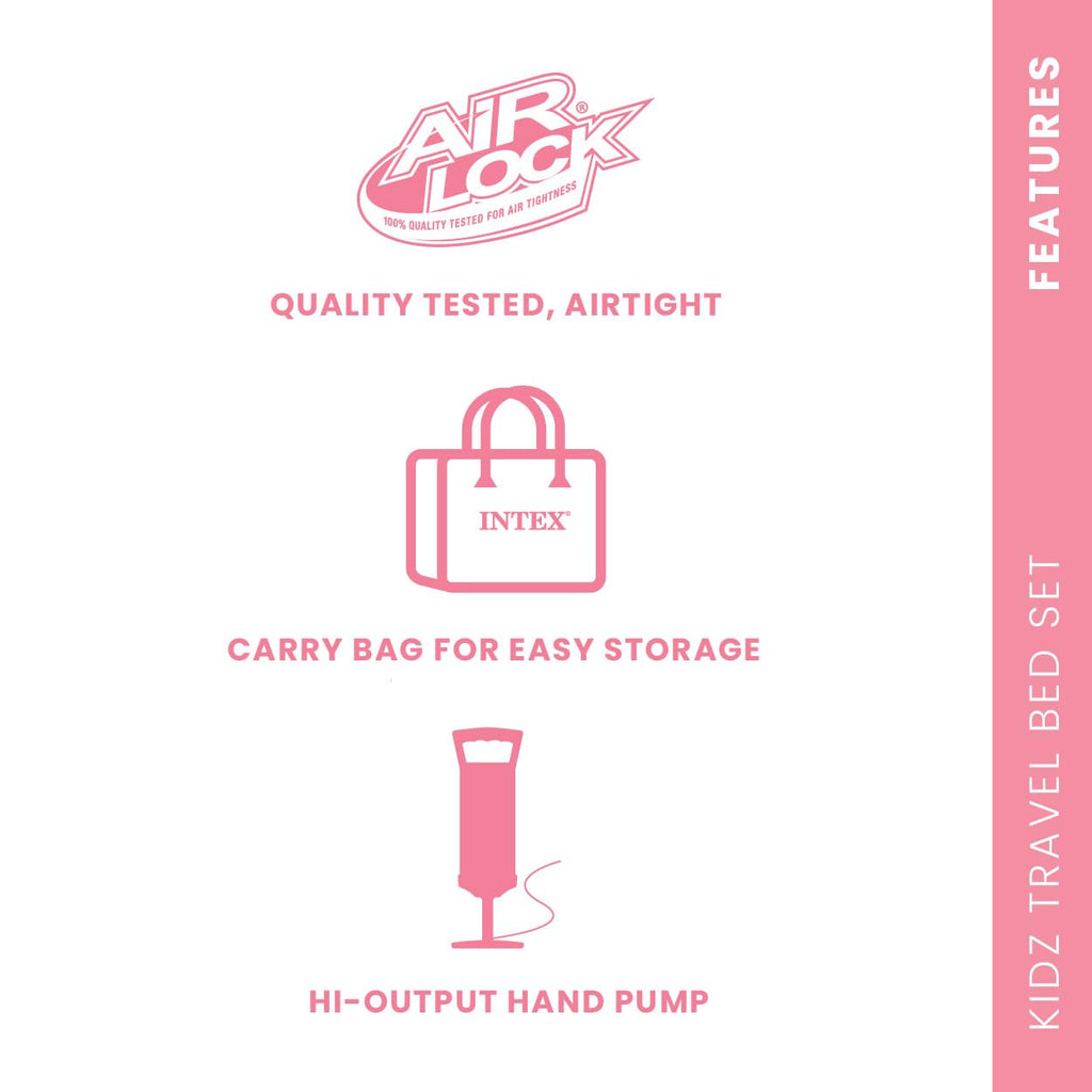 Inflatable Travel Bed Set with Hand Pump and Carry Bag U269