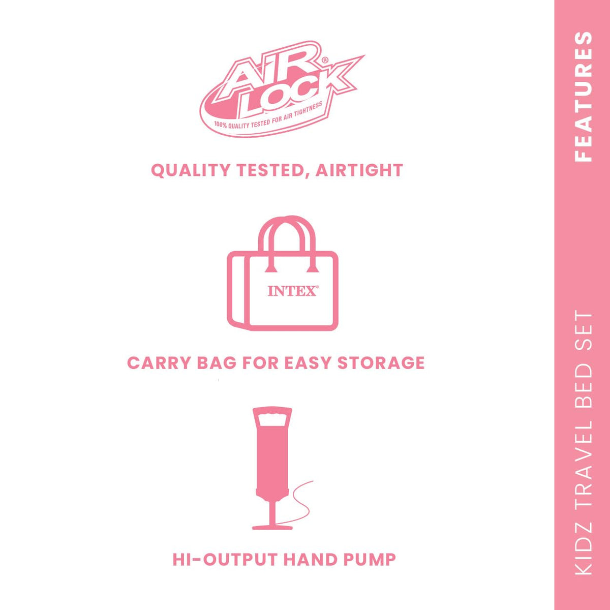Inflatable Travel Bed Set with Hand Pump and Carry Bag U269