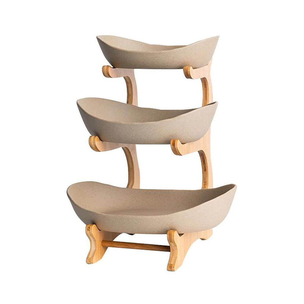 3 Tier Ceramic Fruit Basket with Holder D3824