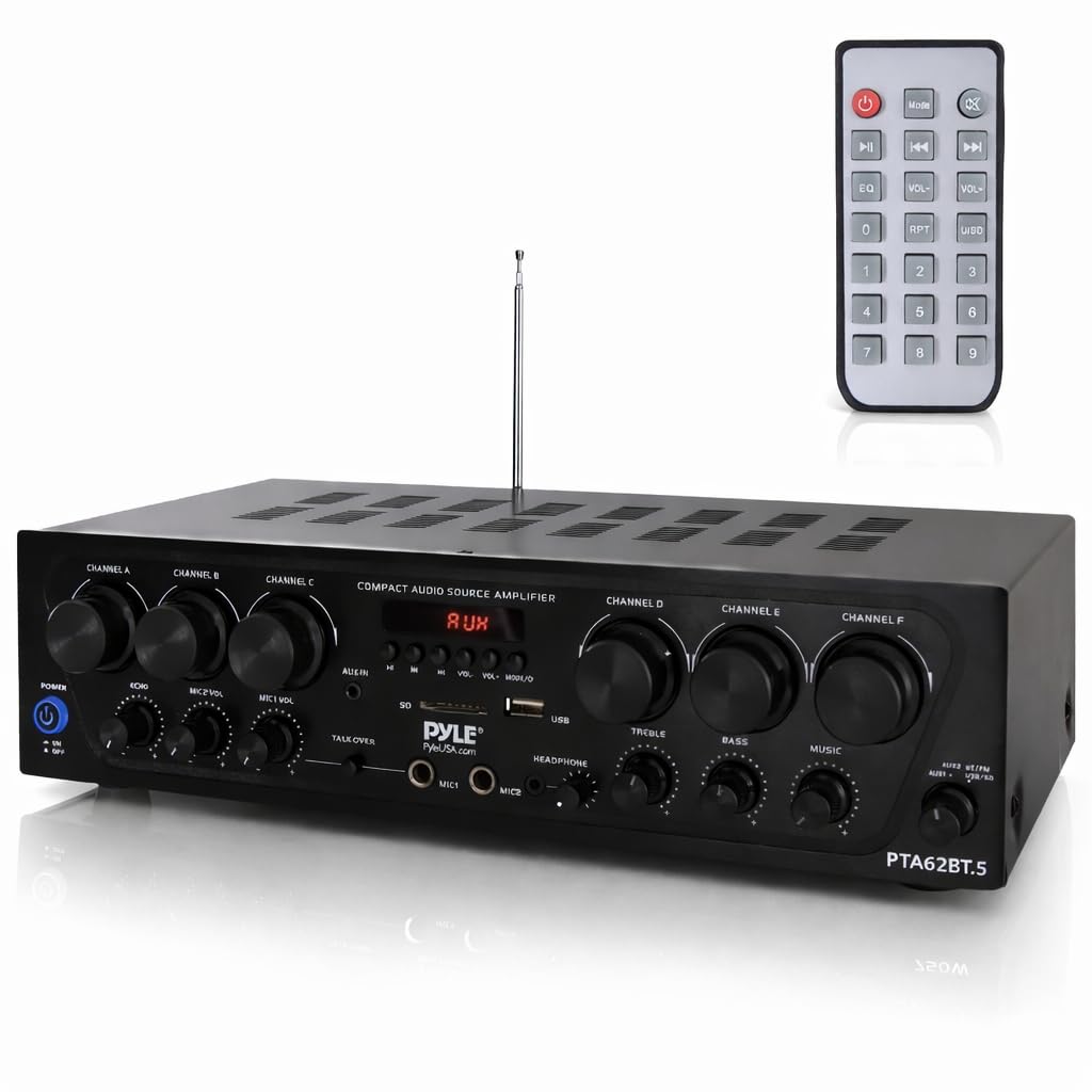 6 Channel 750 Watt Bluetooth Wireless Home Amplifier C489