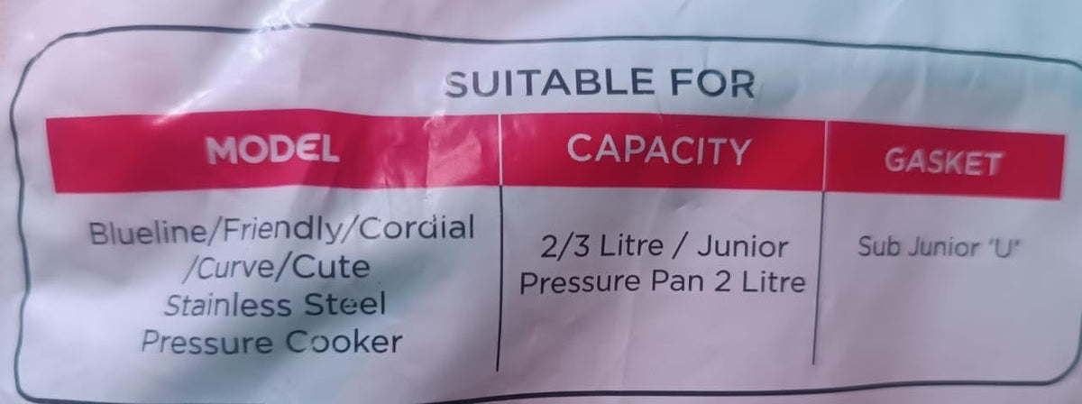 Pressure Cooker Silicone Gasket 2/3 Litre Stainless Steel P963470
