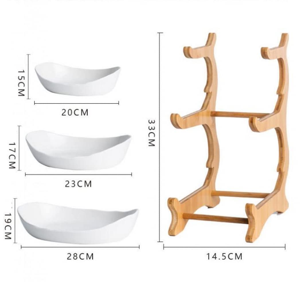 3 Tier Ceramic Fruit Basket with Holder D3824