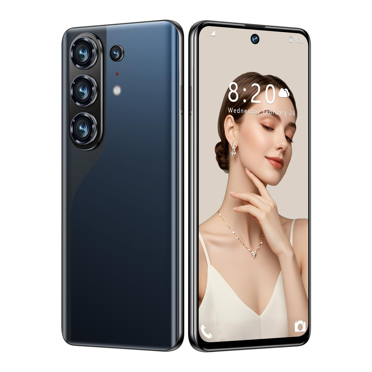 4G Unlocked Smartphone, 6.8'' HD Screen, 4GB+32GB, 13MP+21MP Dual Camera, Android 12.0 (Black) I319