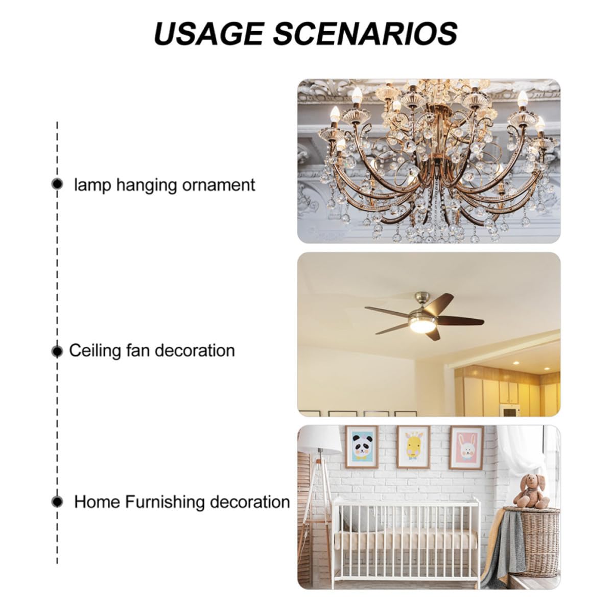 Ceiling Fan Pull Chain Crystal Pendant Y7106