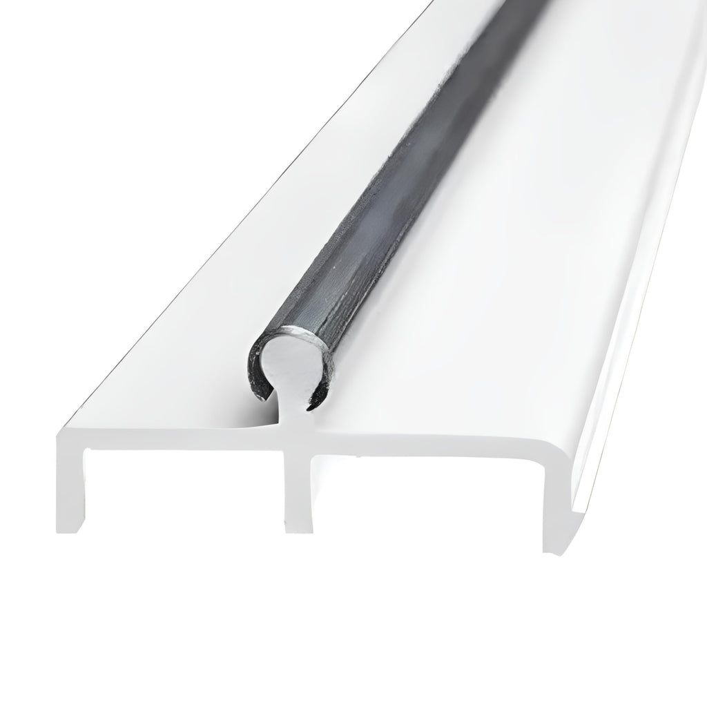 Vinyl Sliding Door Track with Stainless Steel Cover White 72 Inches A283