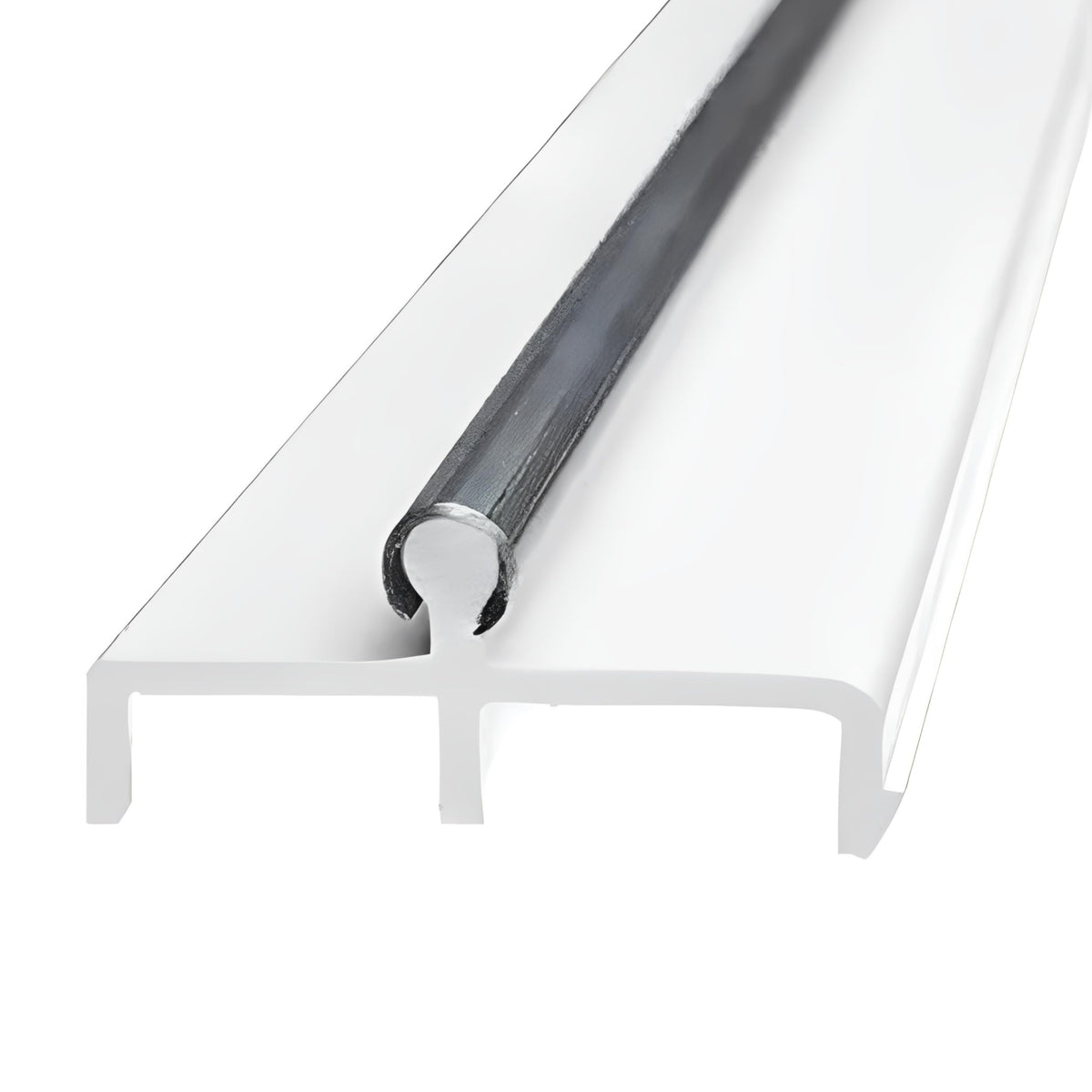 Vinyl Sliding Door Track with Stainless Steel Cover White 72 Inches A283