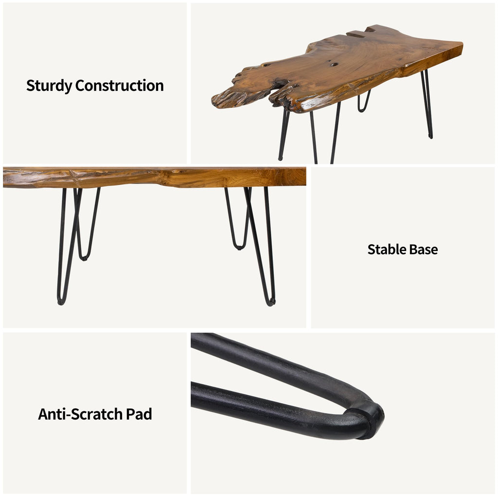 Live Edge Solid Wood Coffee Table Q66197