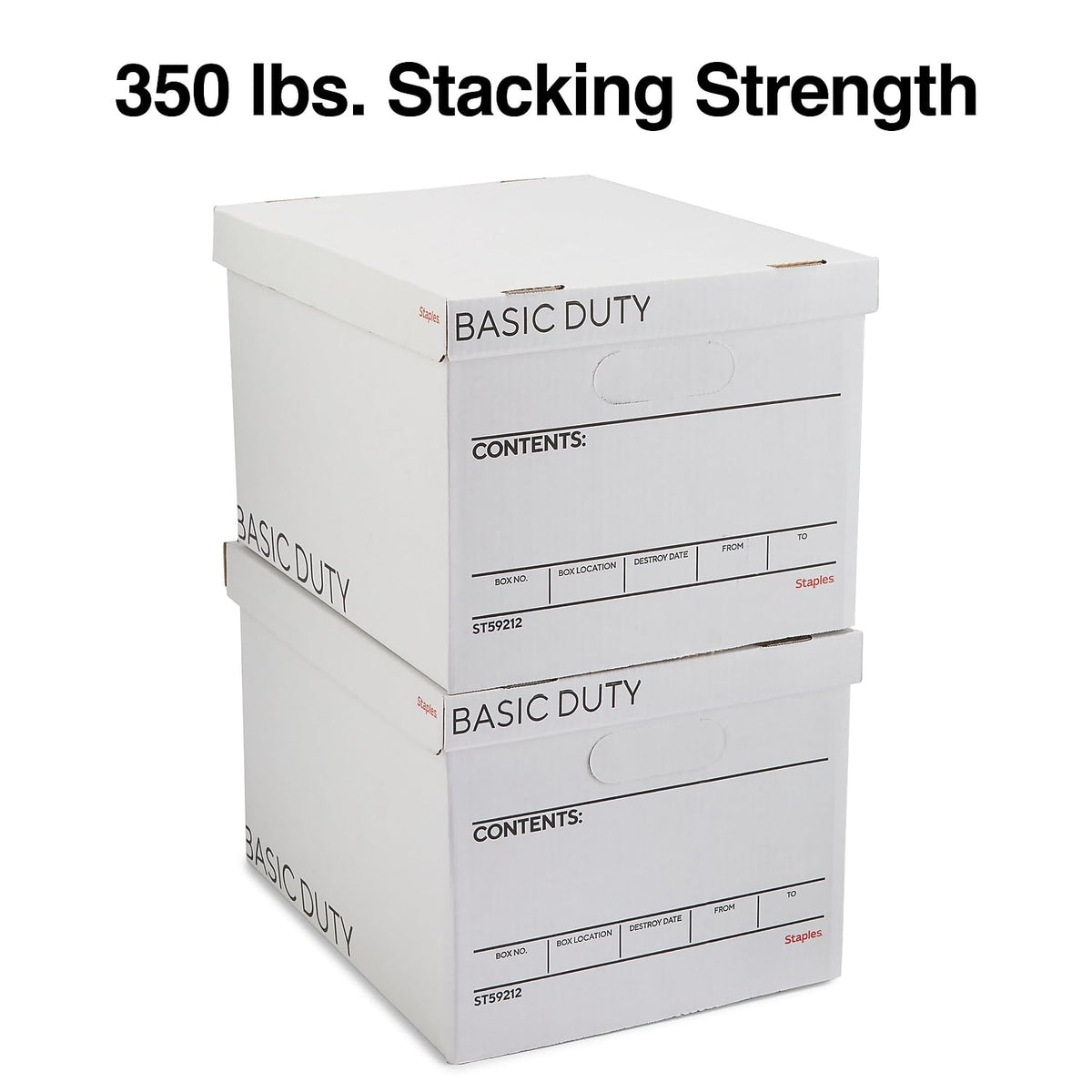 Storage & Filing Box with Handles & Removable Lid, Letter & Legal, Stackable, 20-Pack X292443