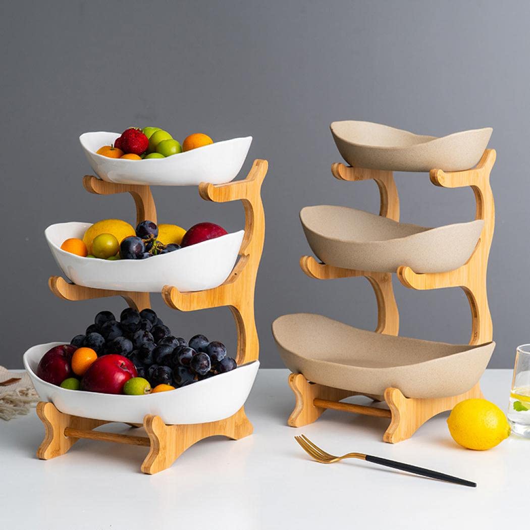 3 Tier Ceramic Fruit Basket with Holder D3824