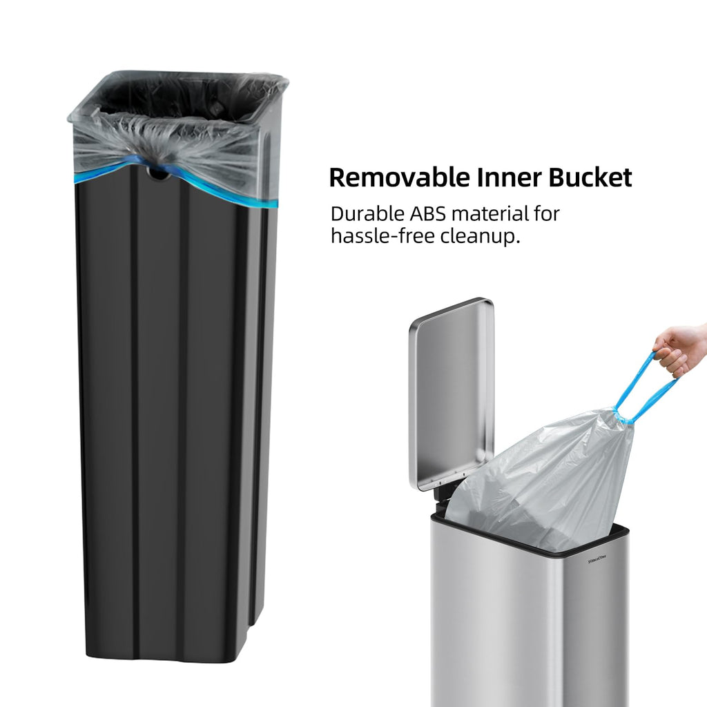 8 Gallon Stainless Steel Trash Can with Soft Close Lid P516575