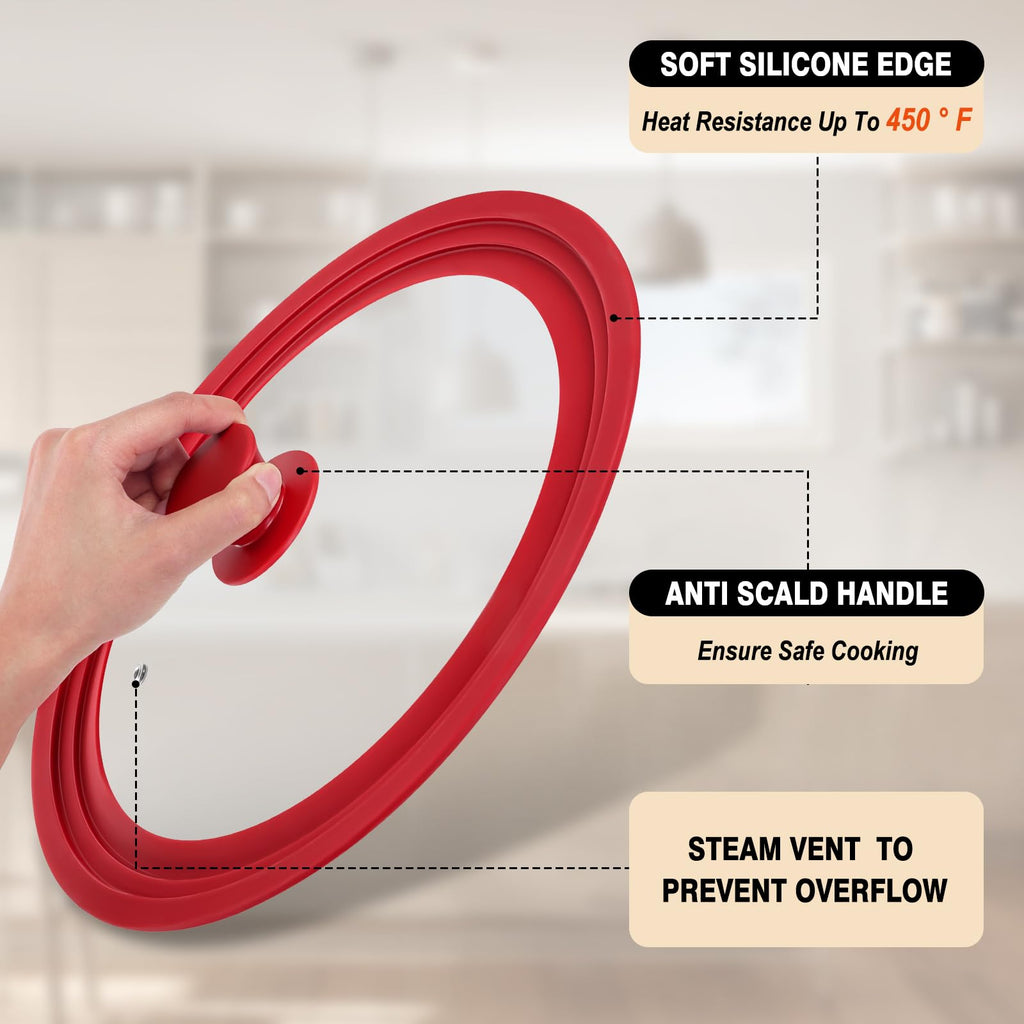 Universal Tempered Glass Pan Lid with Silicone Edge E51501