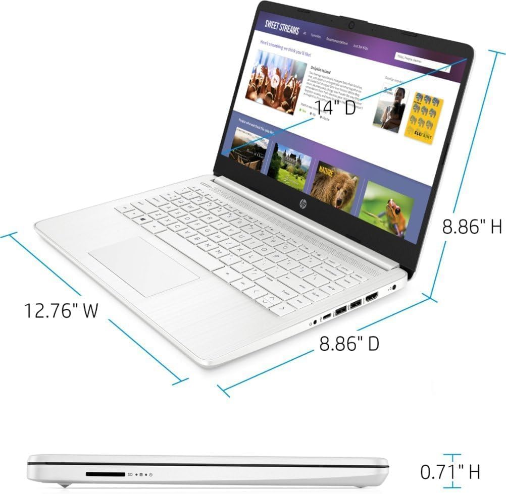 14" HD Laptop Intel Celeron N4500 4GB RAM 64GB eMMC Snowflake White G129