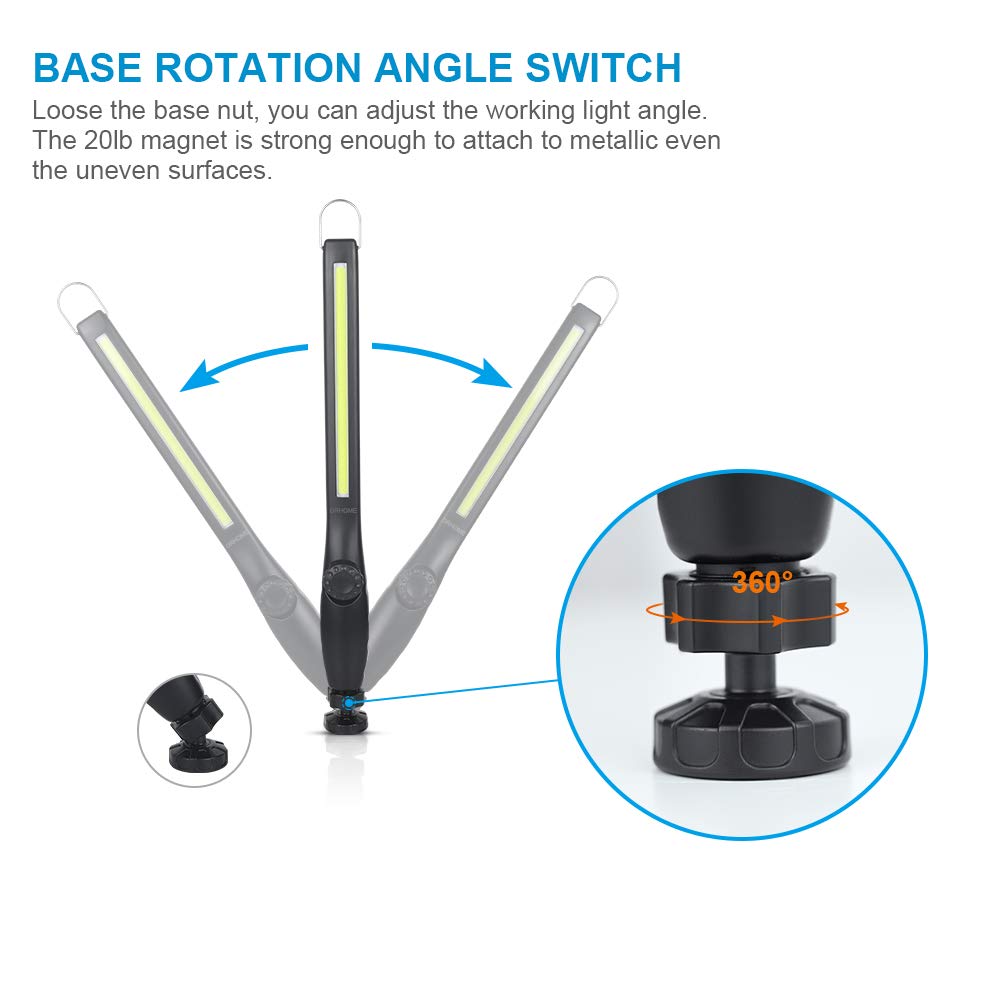 800 lumens 3300mAh Rechargeable Magnetic LED Work Light 2 Pack Q988