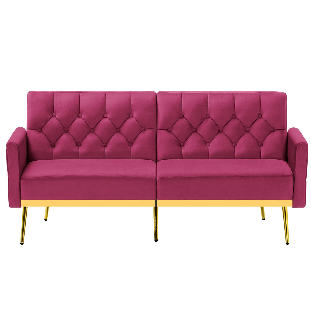 Velvet Sofa Bed with Adjustable Armrests & Backrests B18984