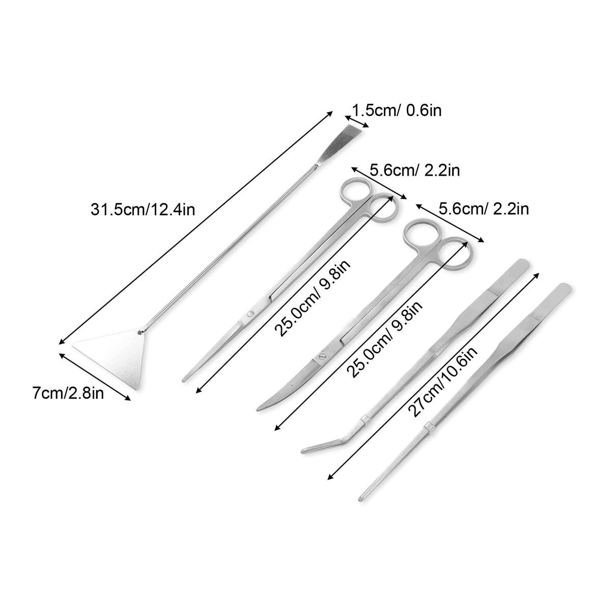 Stainless Steel 5 in 1 Aquarium Aquascaping Kit J8763