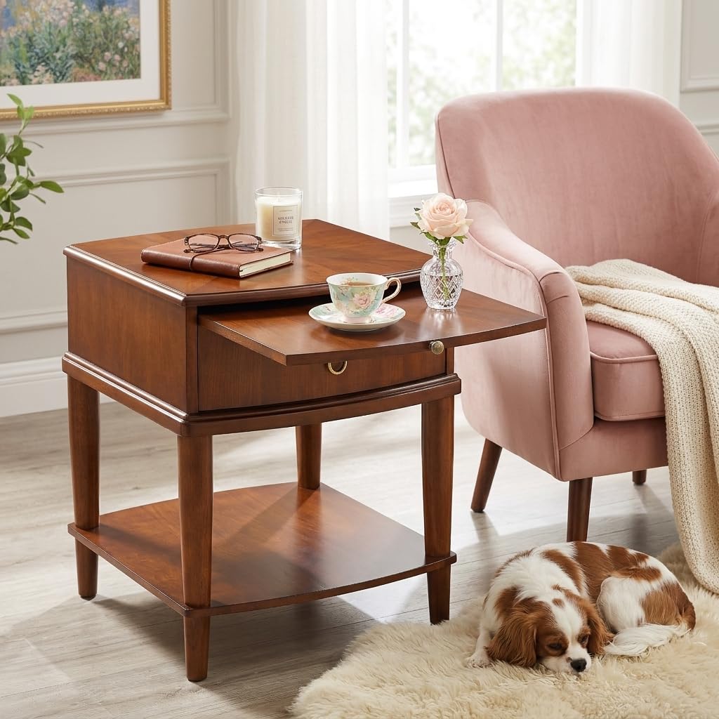 Wood End Table with Drawer M612