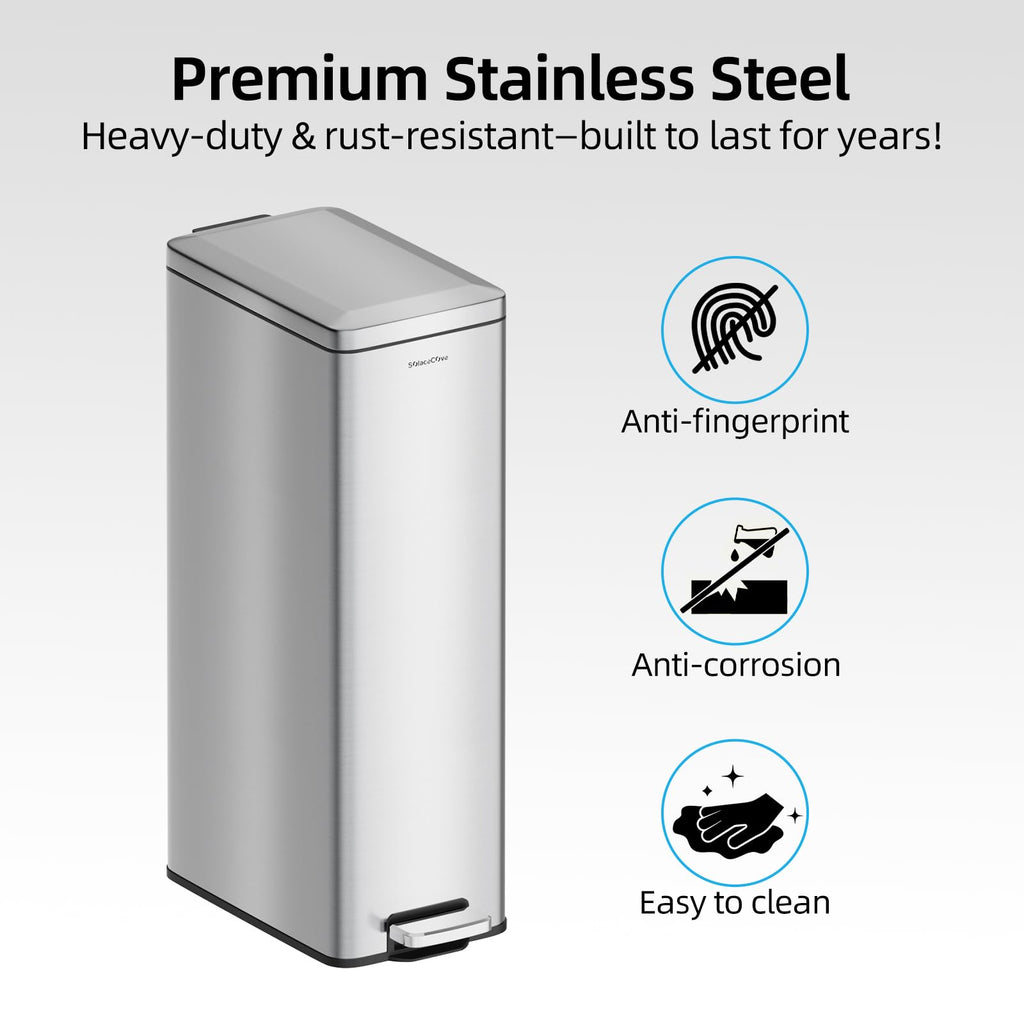 8 Gallon Stainless Steel Trash Can with Soft Close Lid P516575