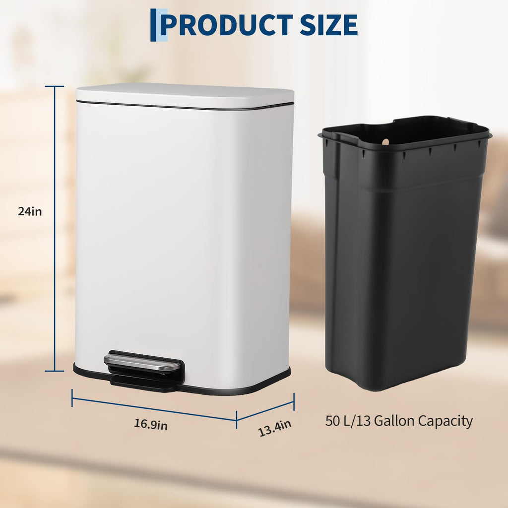 13.2 gal Stainless Steel Kitchen Trash Can W509066