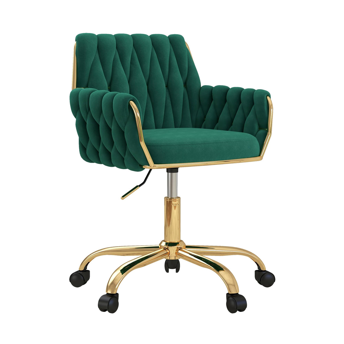Green Velvet Height Adjustable Swivel Office Chair M749937