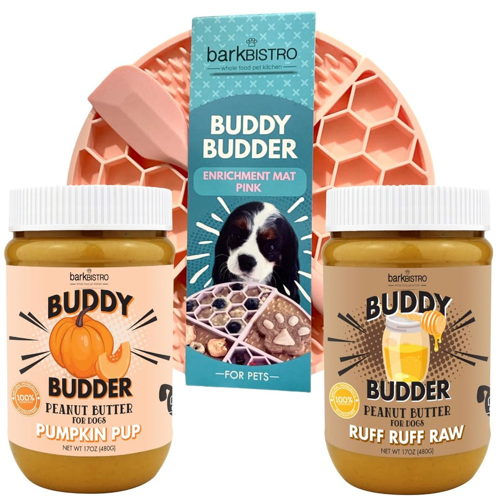 100% All Natural Peanut Butter Dog Treats Set of 2 17oz Jars with Lickmat C281