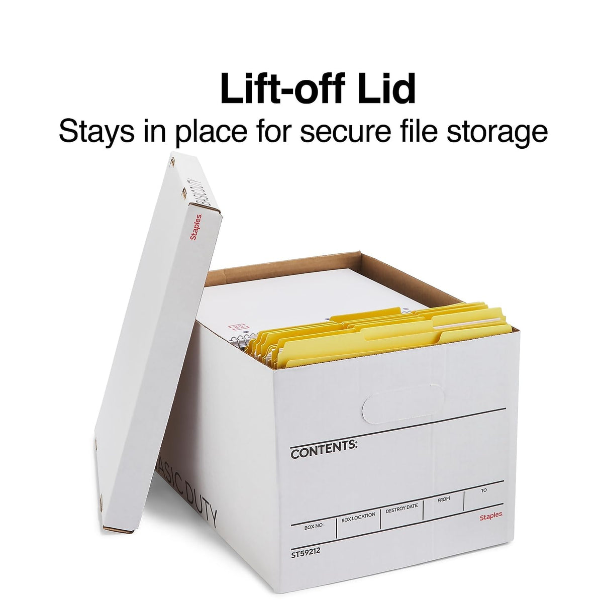Storage & Filing Box with Handles & Removable Lid, Letter & Legal, Stackable, 20-Pack X292443