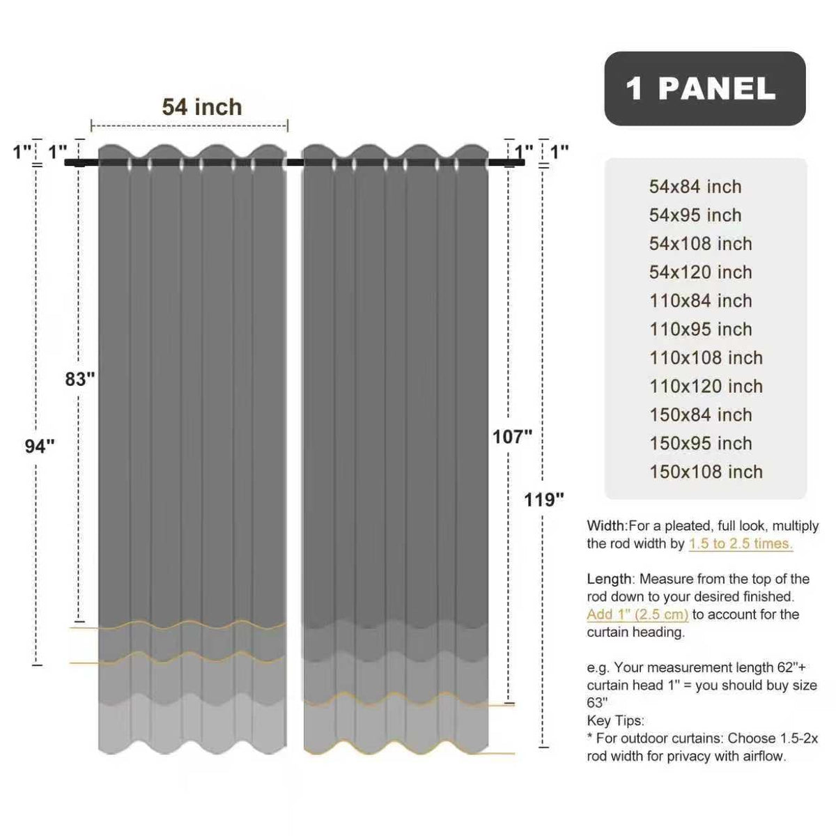 Waterproof Outdoor Curtains H57377