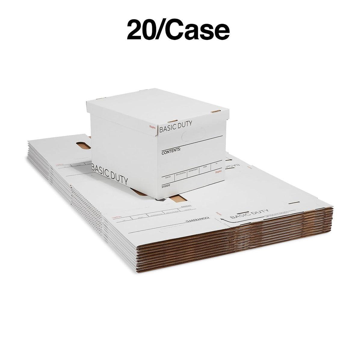 Storage & Filing Box with Handles & Removable Lid, Letter & Legal, Stackable, 20-Pack X292443