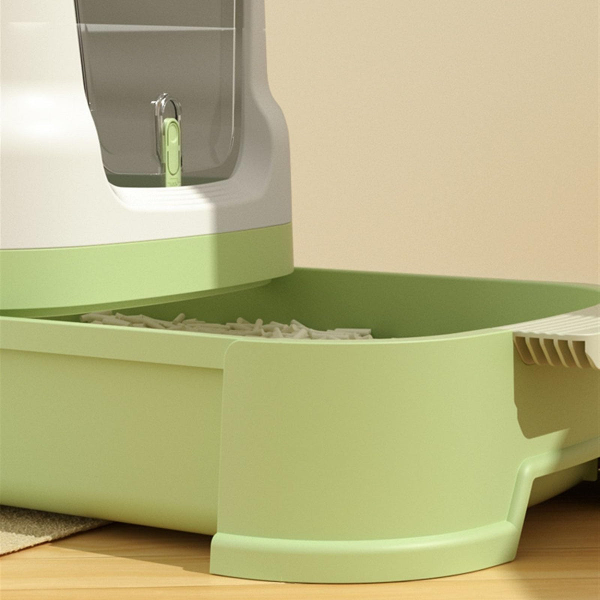 Enclosed Plastic Cat Litter Box with Lid and Scoop V879
