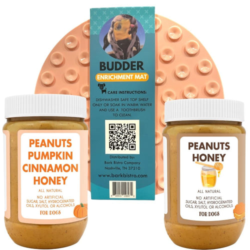 100% All Natural Peanut Butter Dog Treats Set of 2 17oz Jars with Lickmat C281