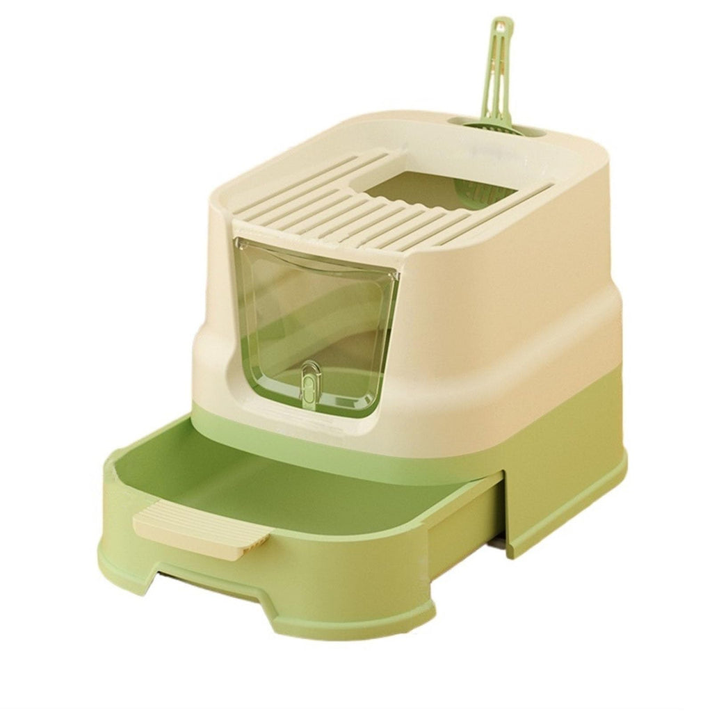 Enclosed Plastic Cat Litter Box with Lid and Scoop V879
