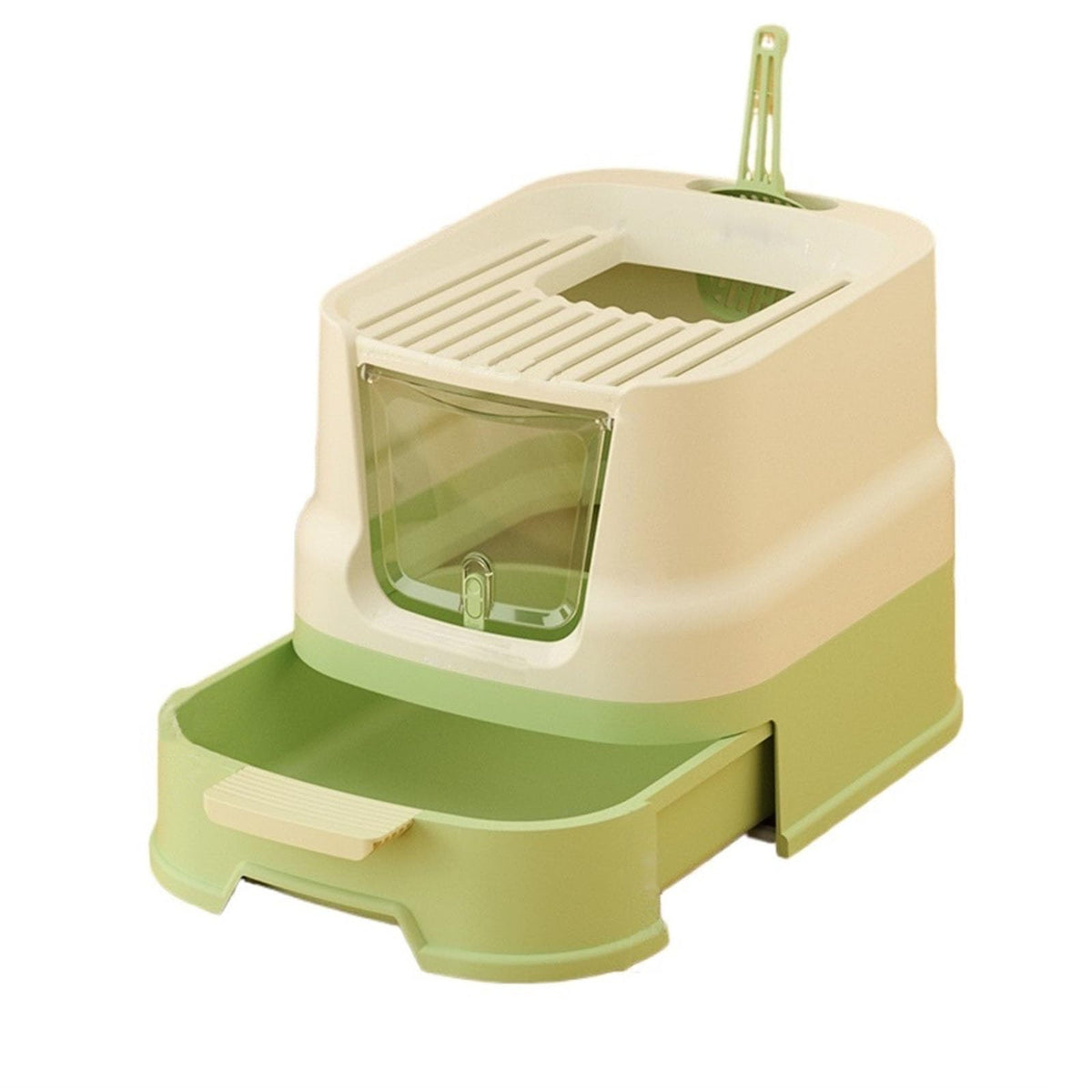 Enclosed Plastic Cat Litter Box with Lid and Scoop V879