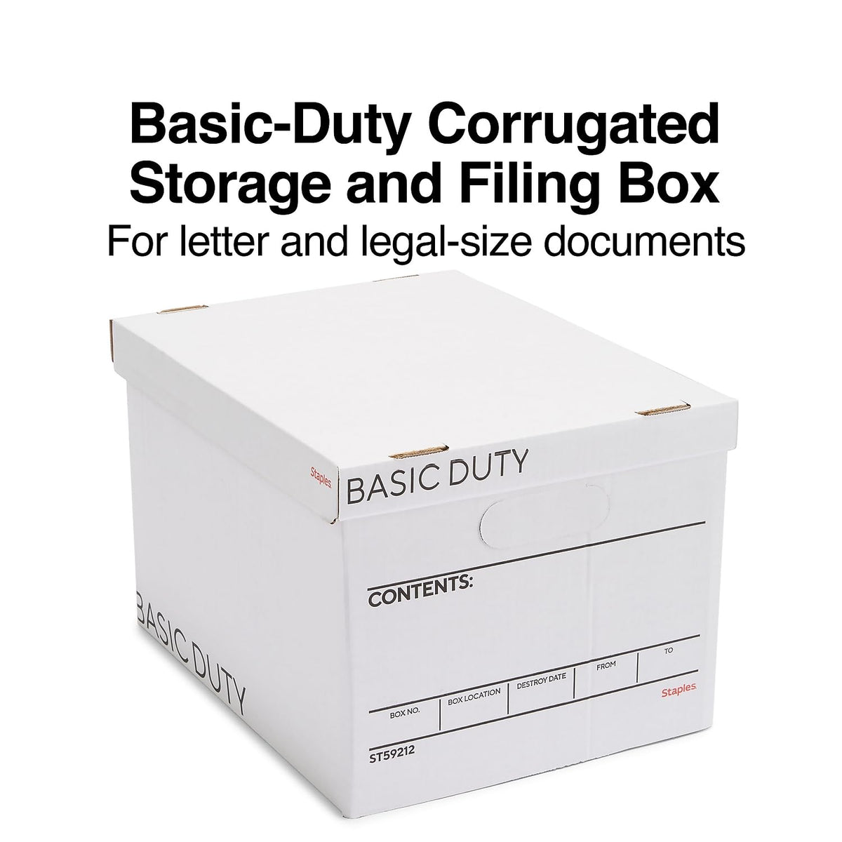Storage & Filing Box with Handles & Removable Lid, Letter & Legal, Stackable, 20-Pack X292443
