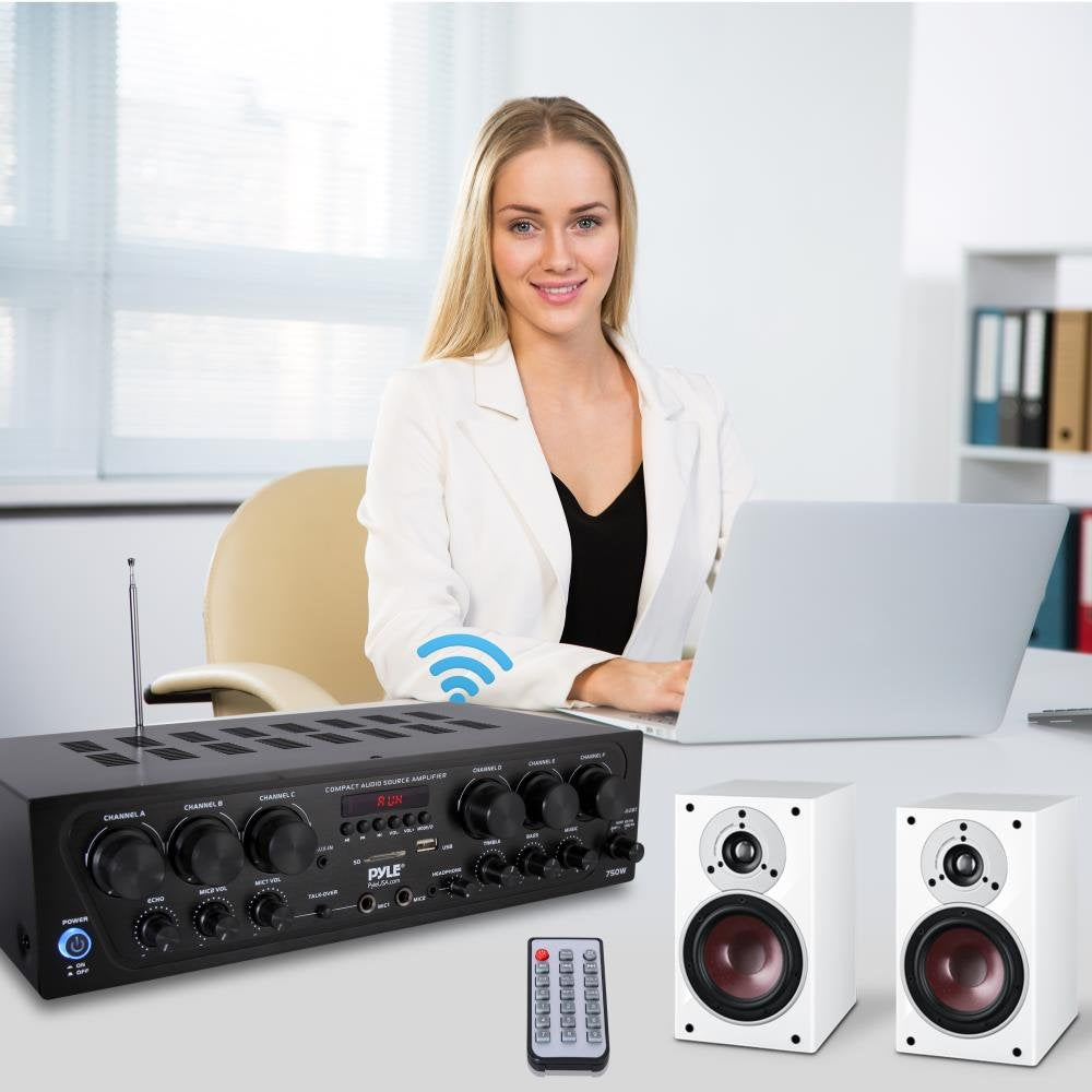 6 Channel 750 Watt Bluetooth Wireless Home Amplifier C489