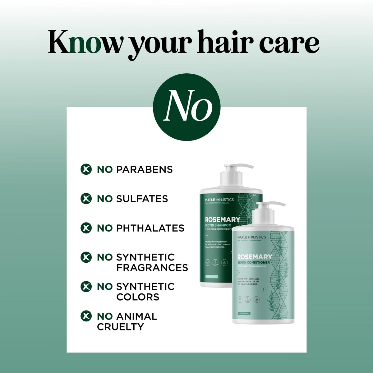 Biotin Rosemary Shampoo and Conditioner Set 32 Fl Oz Each G2277