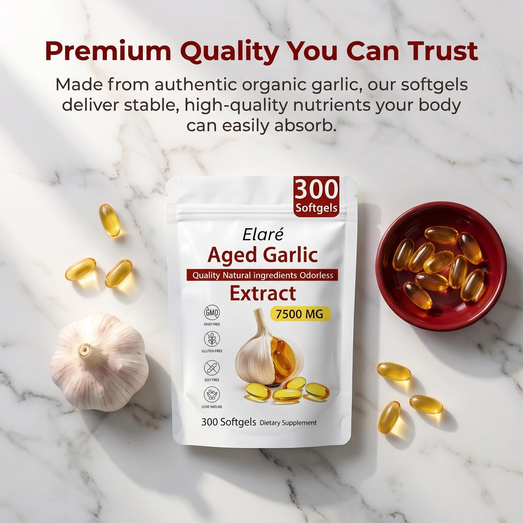 Odorless Organic Garlic Extract Capsules 300 Softgels Q491