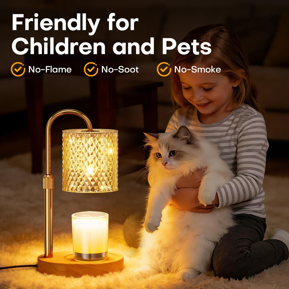 Adjustable Candle Warmer Lamp with Timer Dimmer A894323