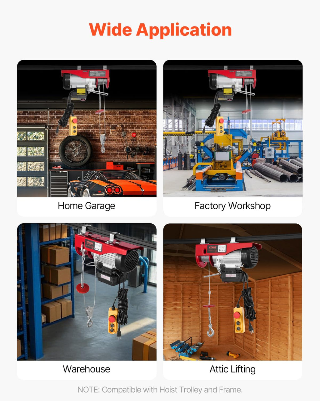 1320 lbs 120V Electric Hoist with Wireless Remote Z510743