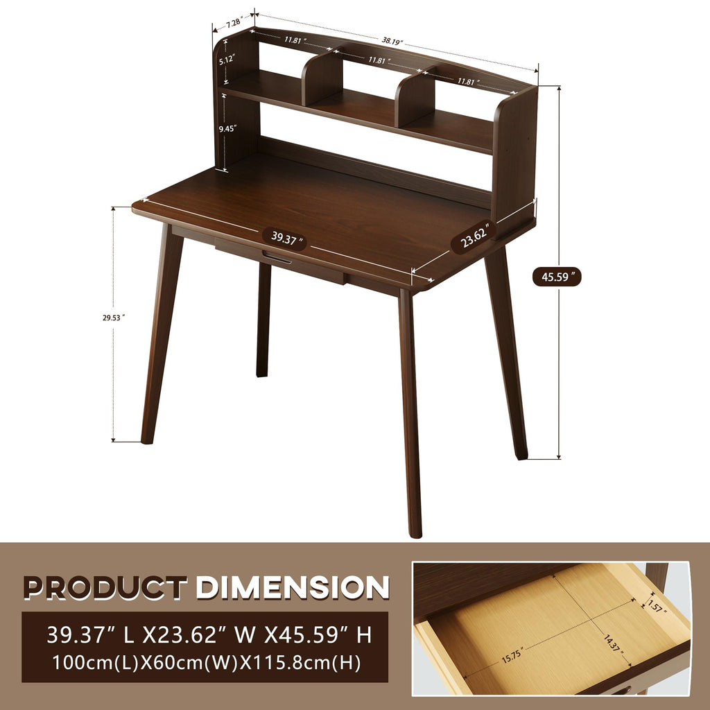 Small Writing Desk with Hutch E8256