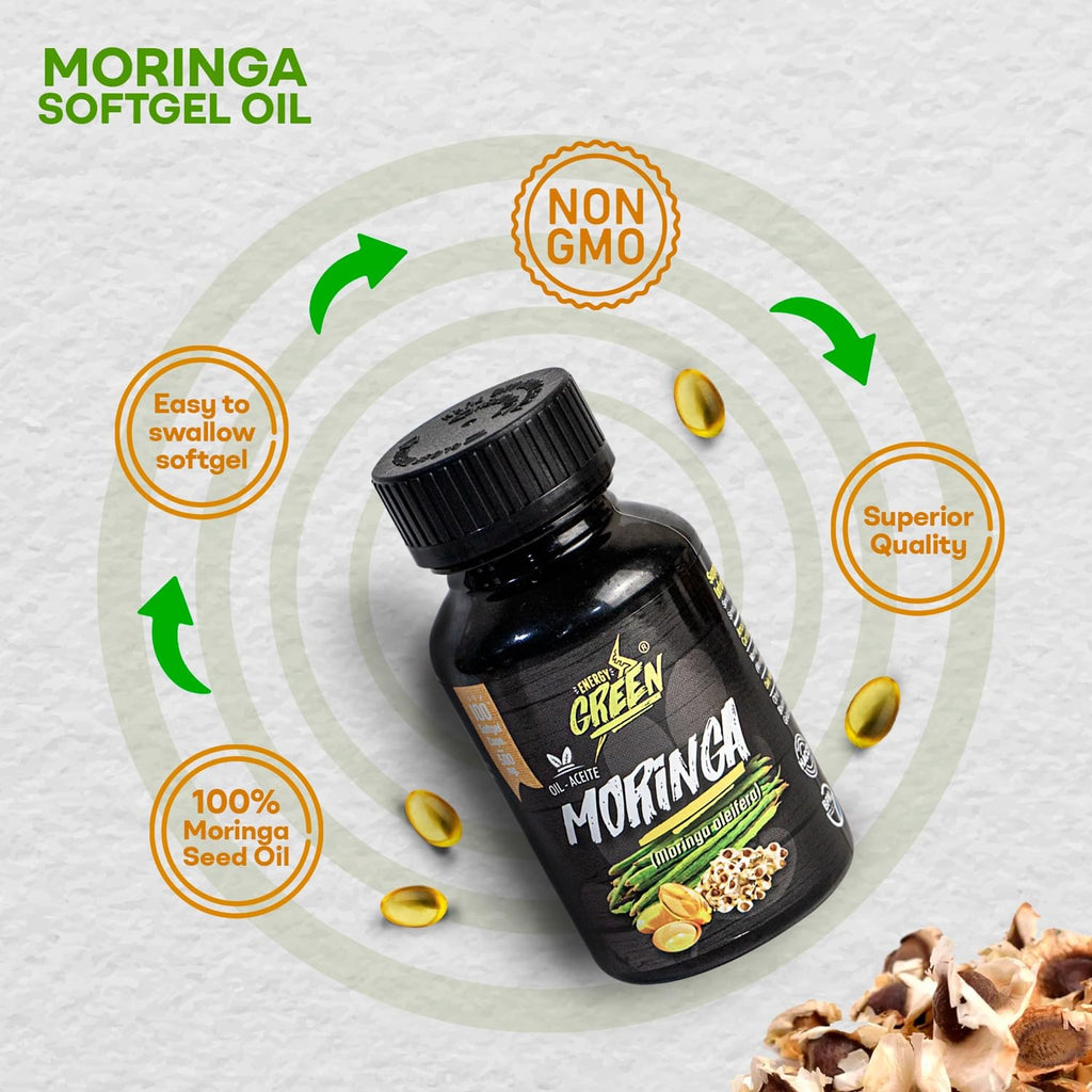 Moringa Seed Oil Softgels, Cold-Pressed, Vegan, 100 Softgels J464933
