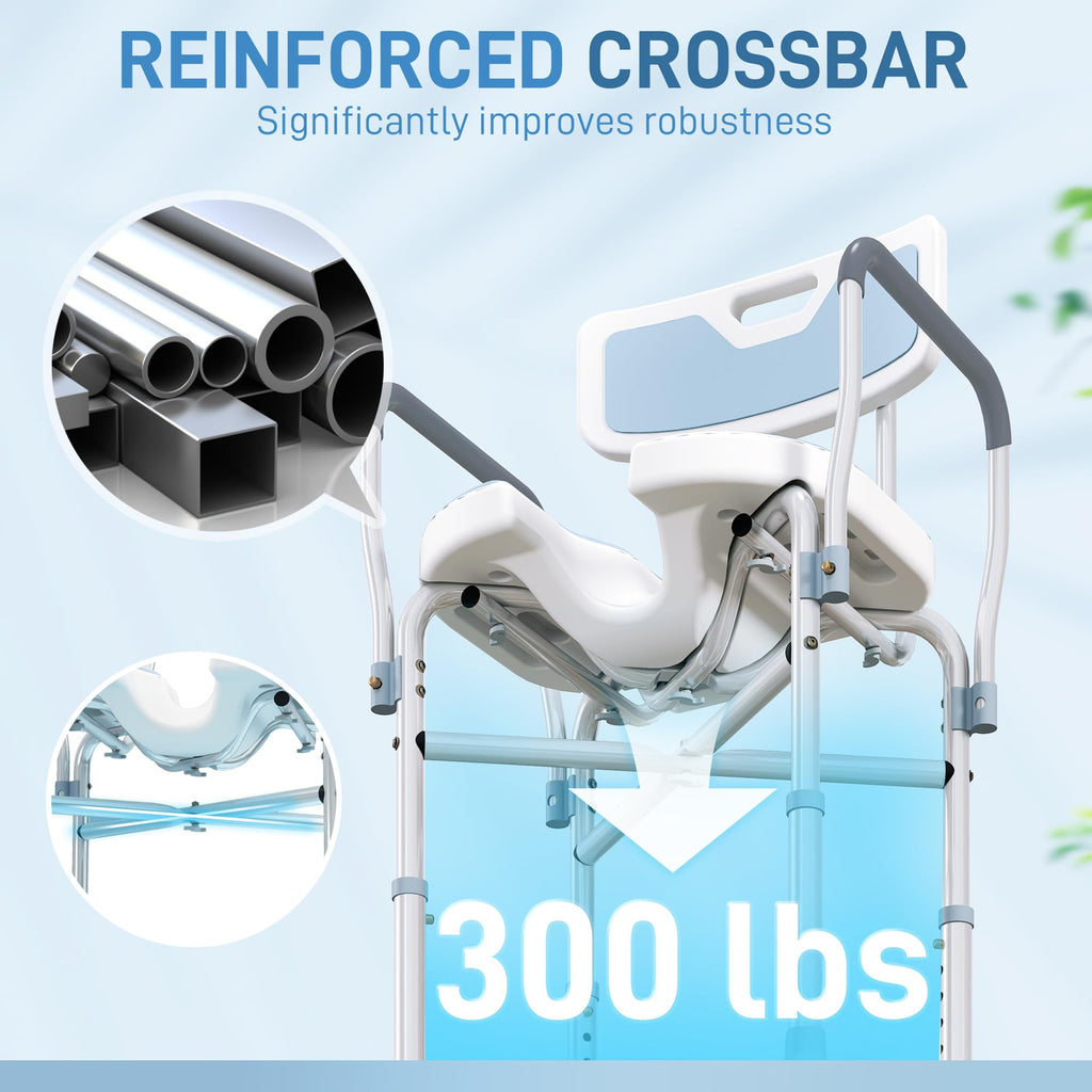 Padded Shower Chair with Arms and Back Y812969