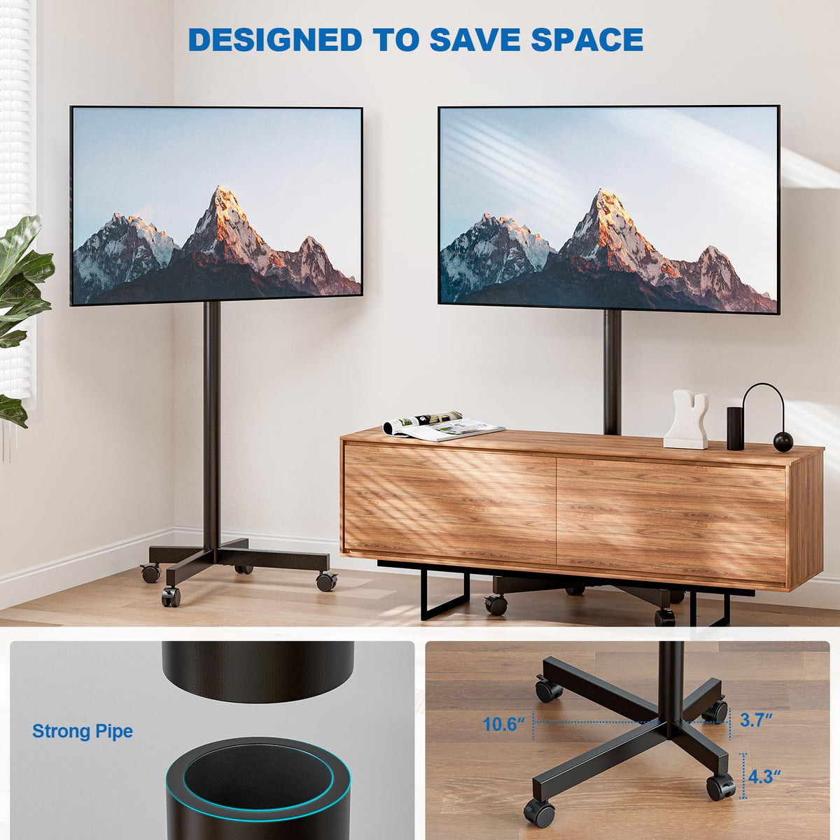 Mobile TV Cart Rolling TV Stand for 23-65 Inch TVs N910267