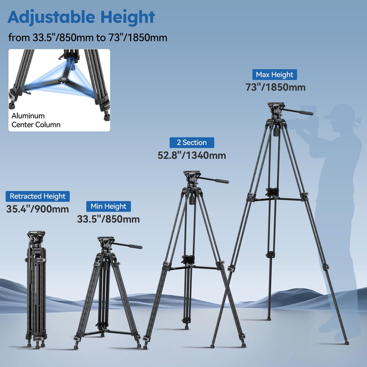Carbon Fiber Heavy Duty Video Tripod F20459