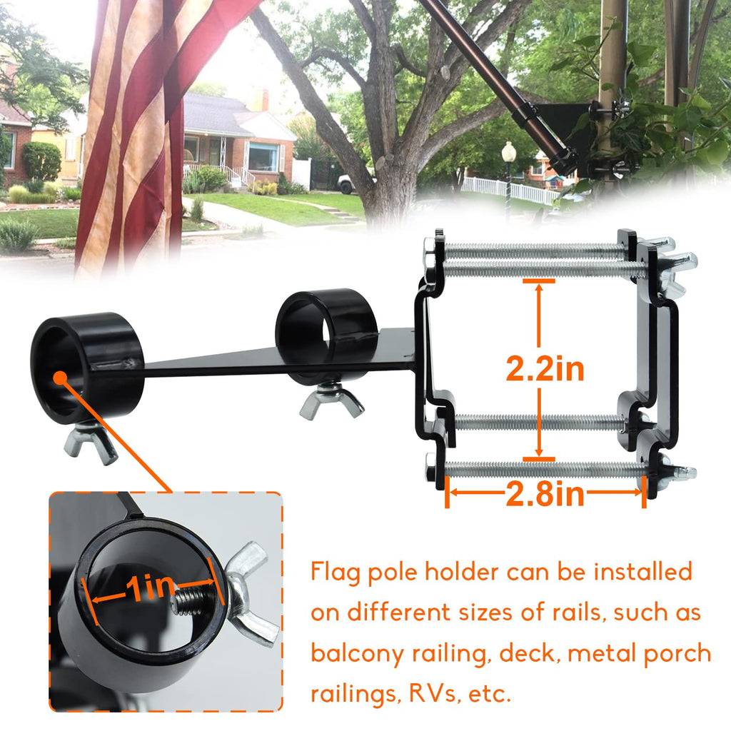 Flag Pole Mount Bracket 45 Degree No Drilling Y26857