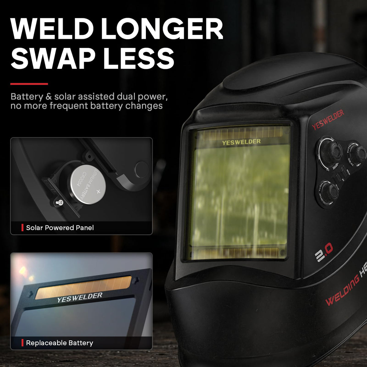 Auto Darkening Welding Helmet Large View F66796