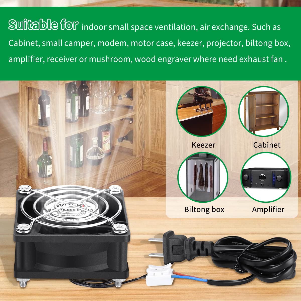 12V DC Brushless Cooling Fan 2PCS 60mm x 25mm Q7260